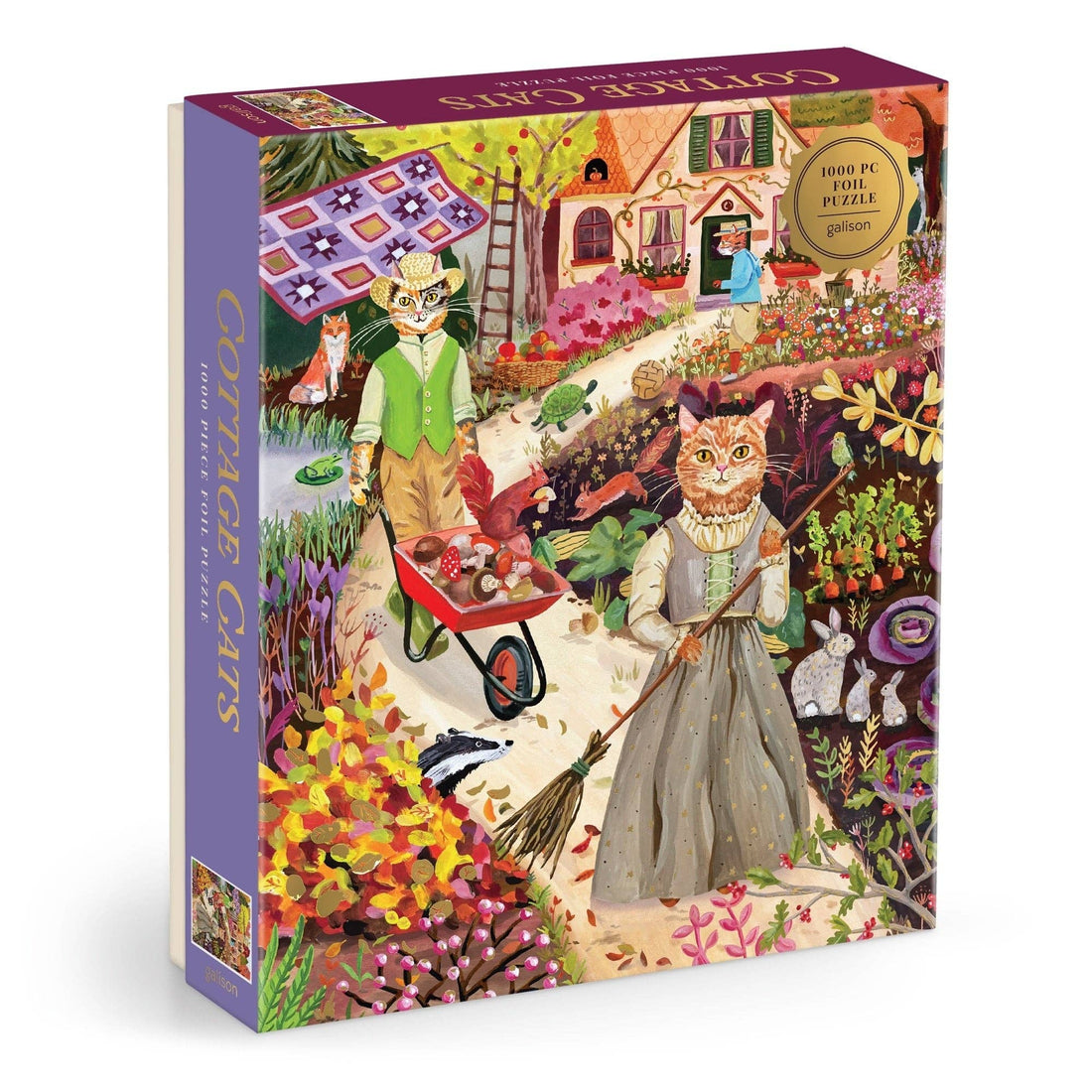 Galison: Cottage Cats 1000 Piece Foil Puzzle
