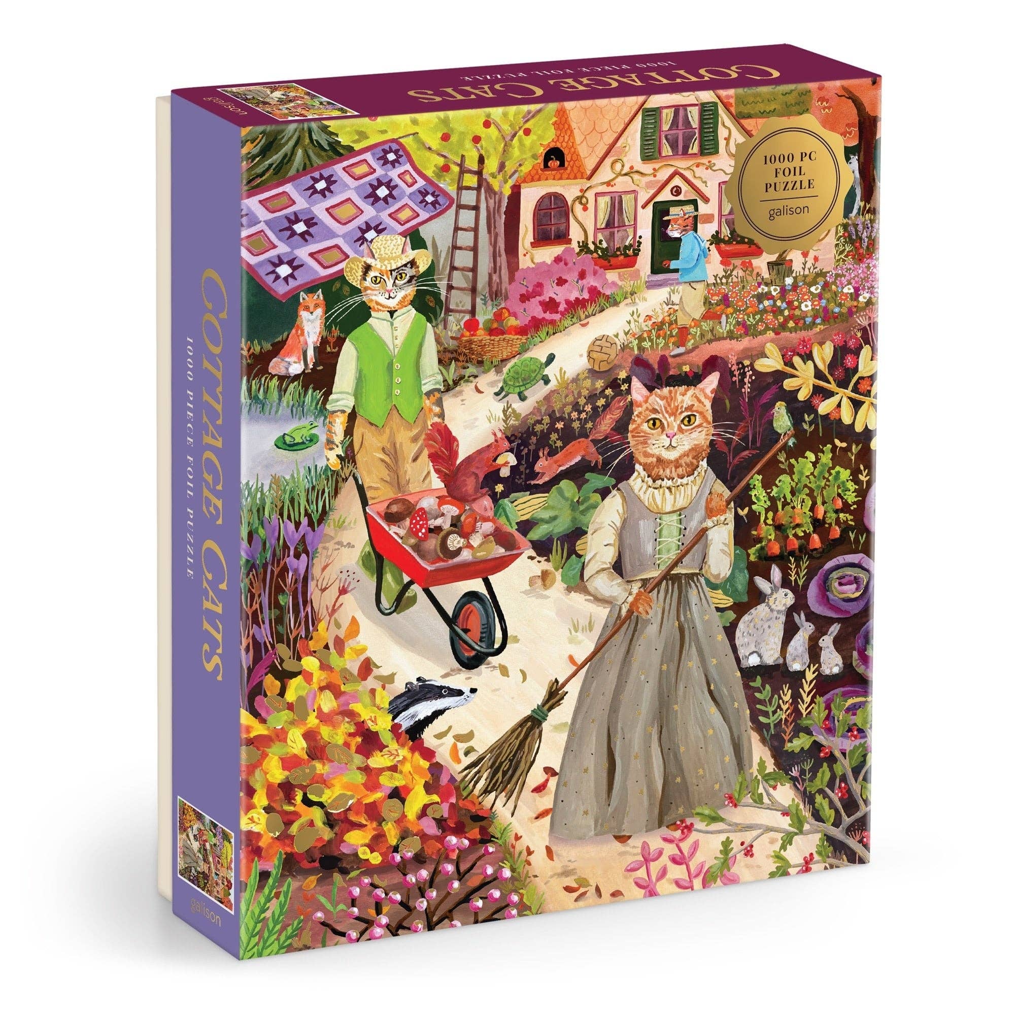 Galison: Cottage Cats 1000 Piece Foil Puzzle