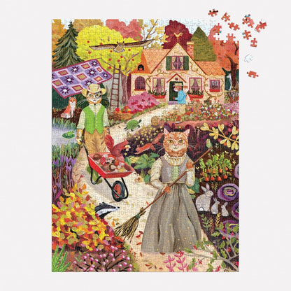 Galison: Cottage Cats 1000 Piece Foil Puzzle