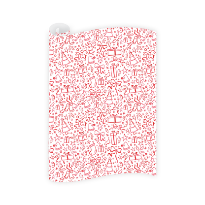 Christmas in Red Wrapping Paper Roll