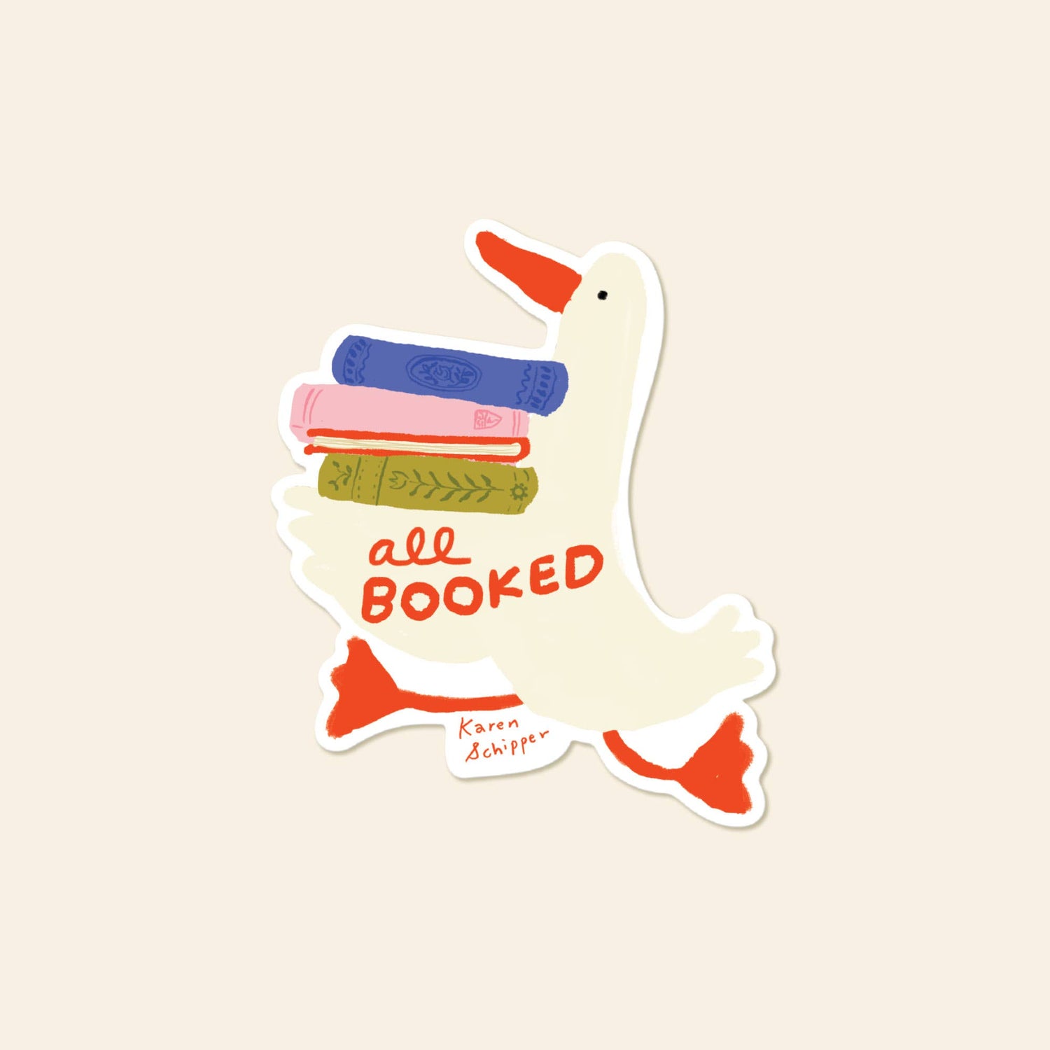 All Booked Duck Sticker