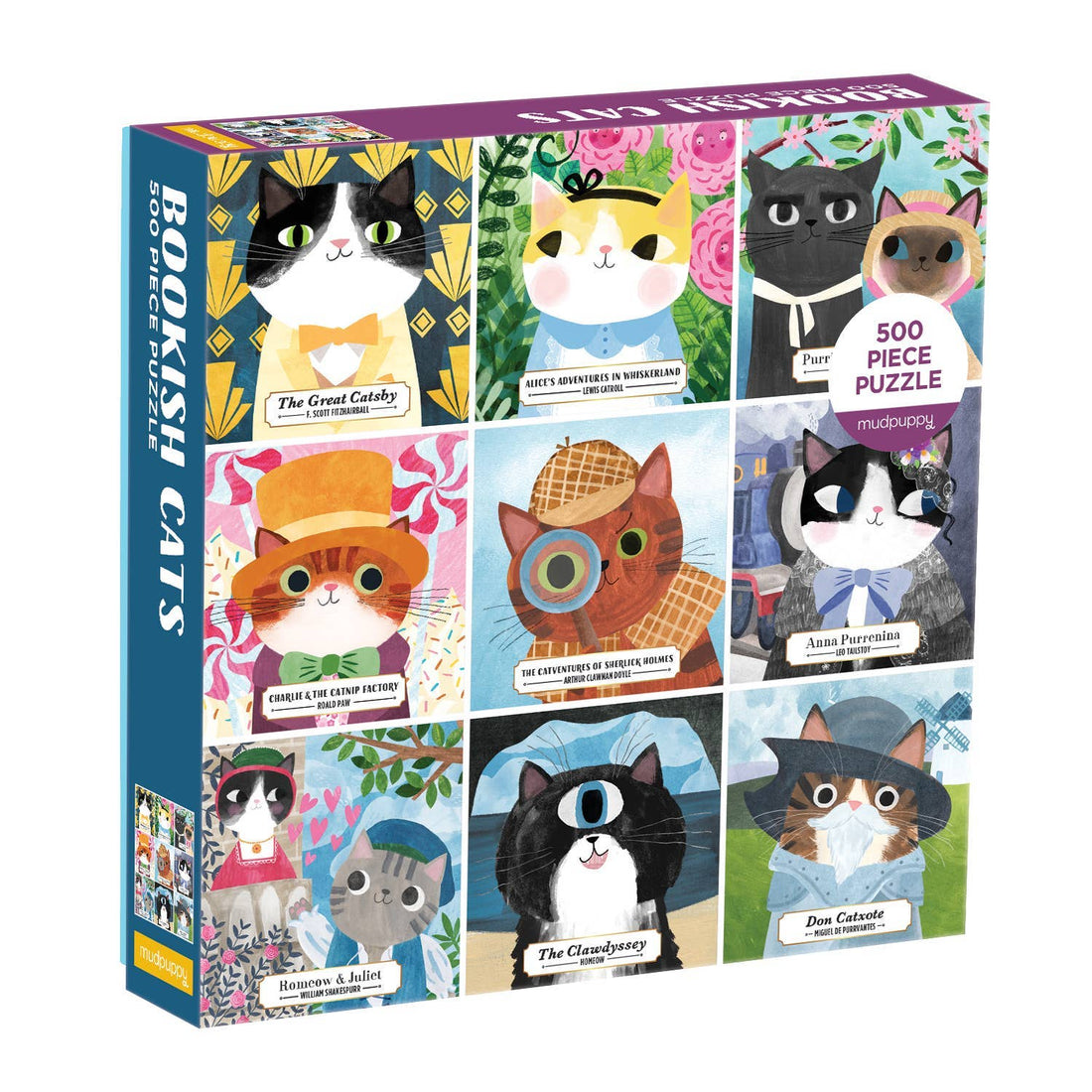 Mudpuddy: Bookish Cats 500 Piece Puzzle