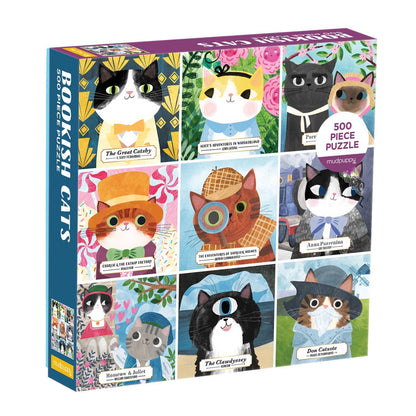 Mudpuddy: Bookish Cats 500 Piece Puzzle
