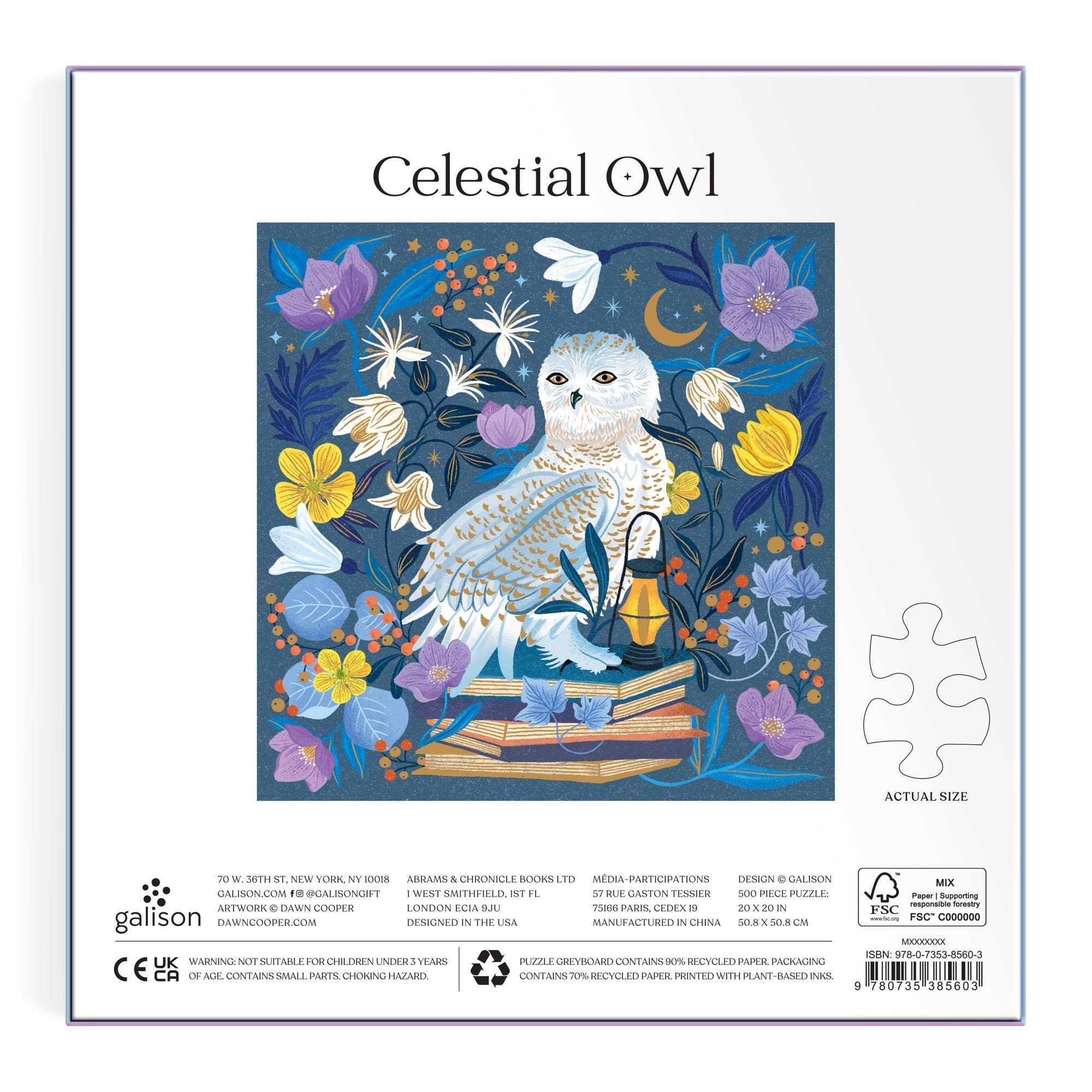 Galison: Celestial Owl 500 Piece Foil Puzzle
