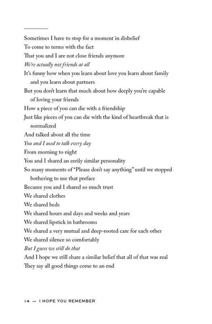 I Hope You Remember: Poems on Loving, Longing, and Living  by Josie Balka