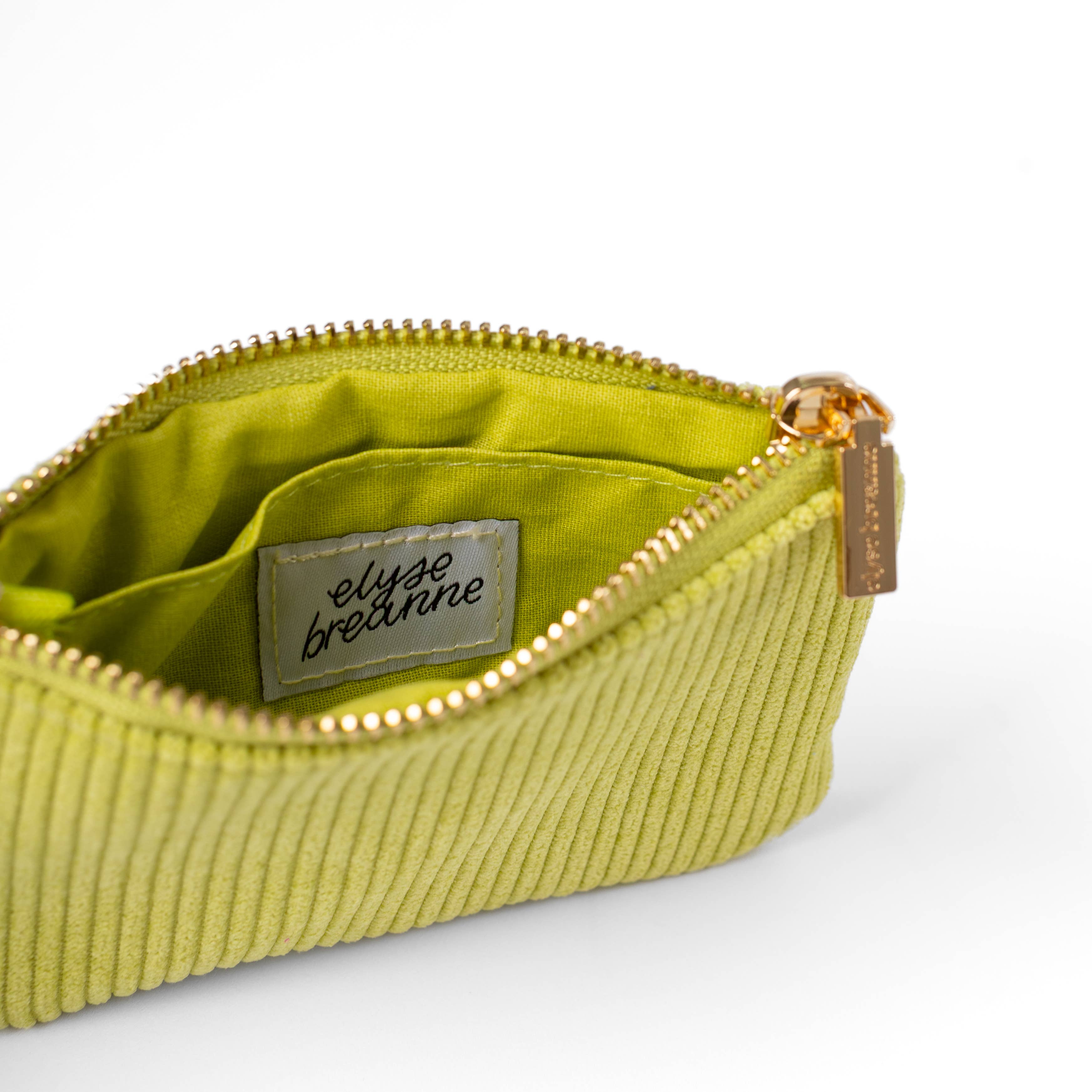 Chartreuse Corduroy Coin Pouch