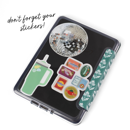 Forget Me Nots Sage Clear Back Kindle Case