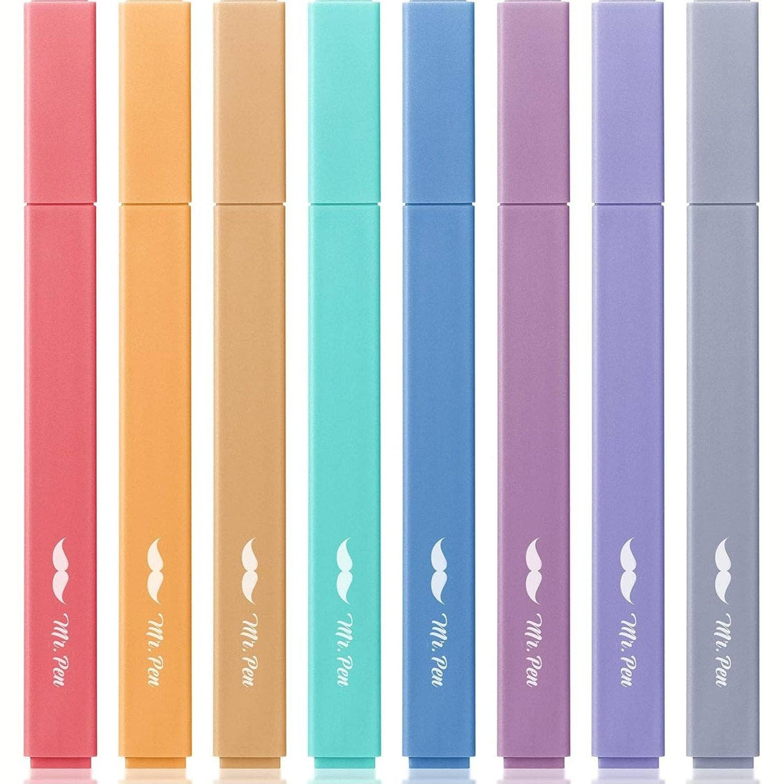 Muted Pastel Highlighters - 8 Pack,No Bleed