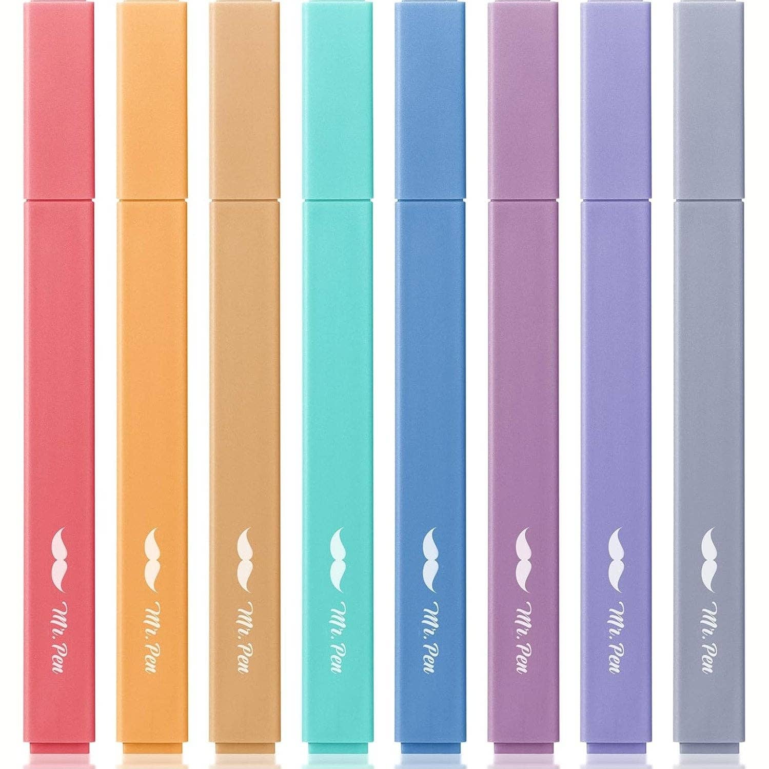 Muted Pastel Highlighters - 8 Pack,No Bleed