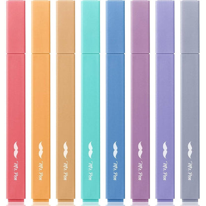 Muted Pastel Highlighters - 8 Pack,No Bleed