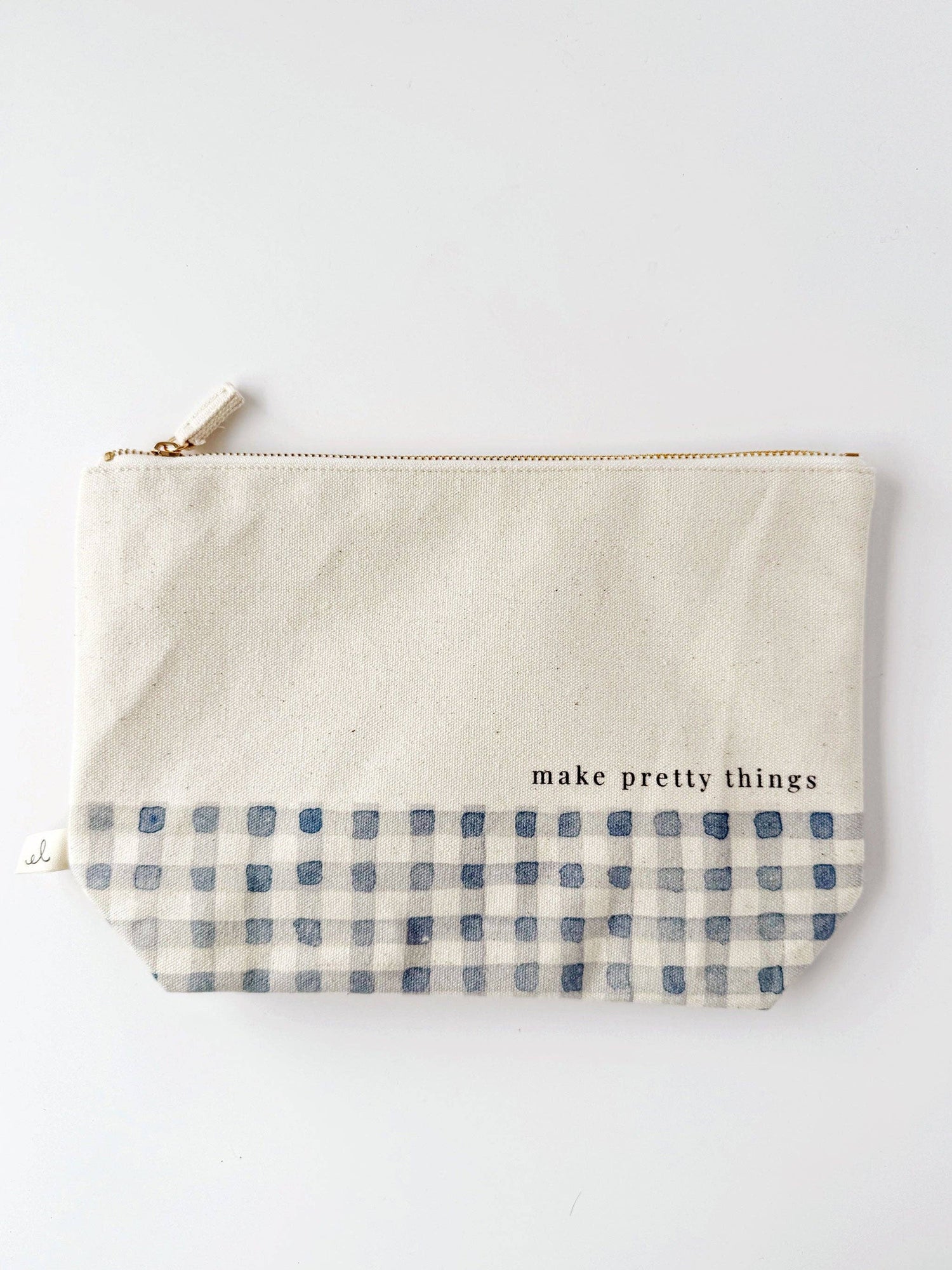 Emily Lex: Canvas Zipper Pouch "make pretty things"