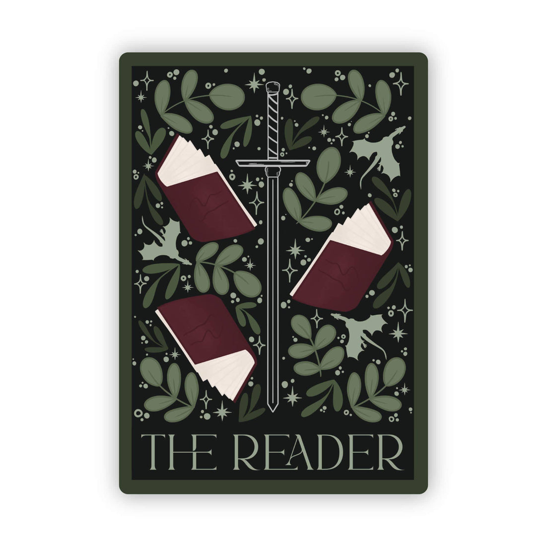 The Reader Tarot Card Bookish Waterproof Sticker