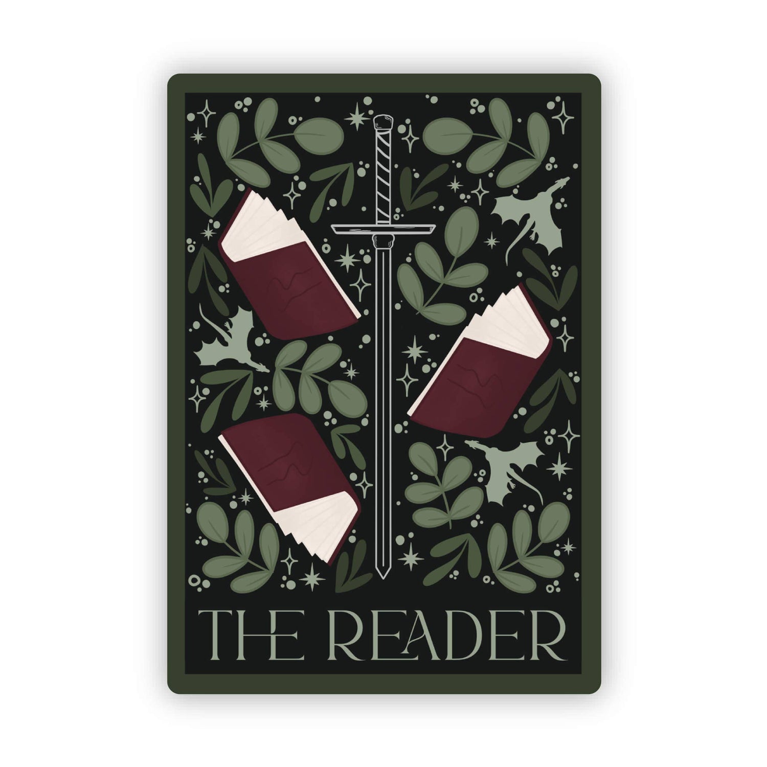 The Reader Tarot Card Bookish Waterproof Sticker