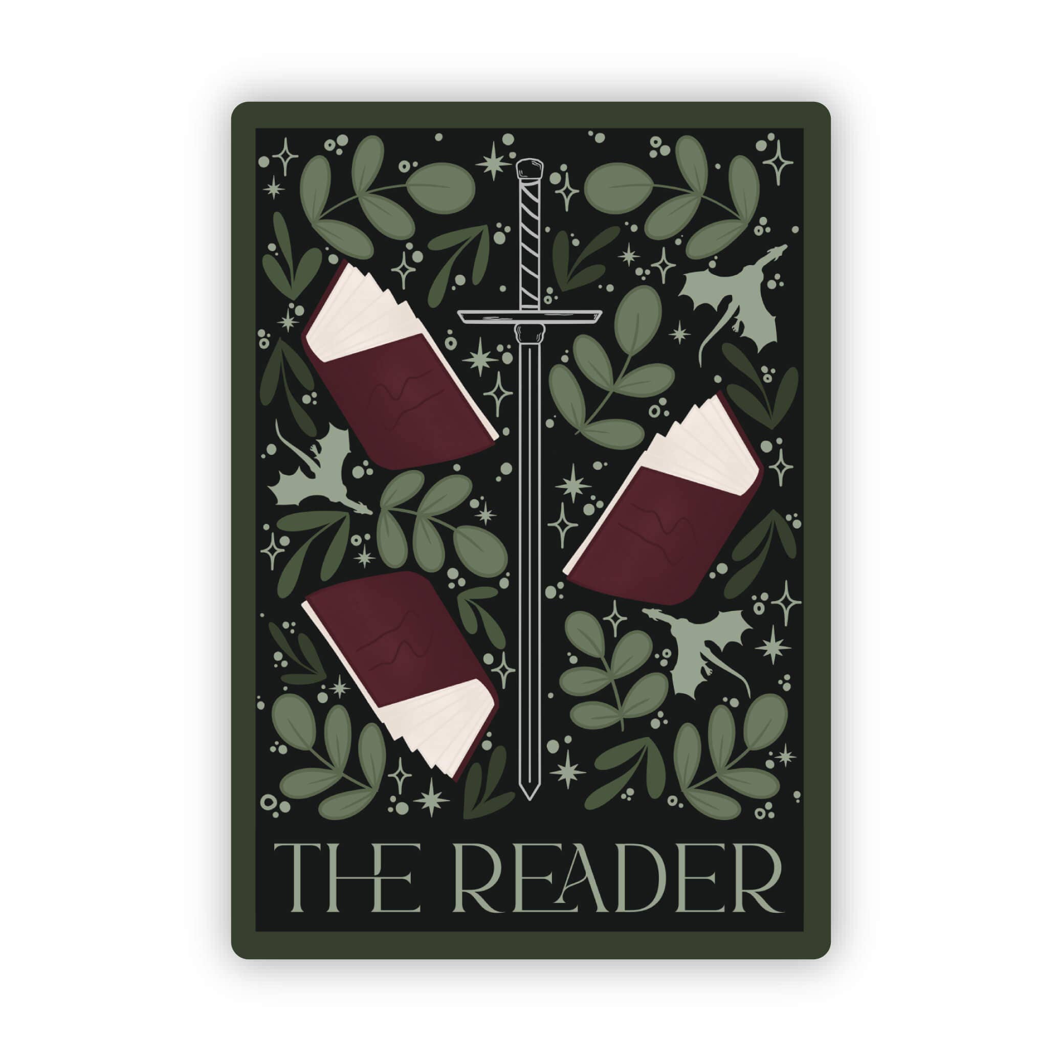The Reader Tarot Card Bookish Waterproof Sticker