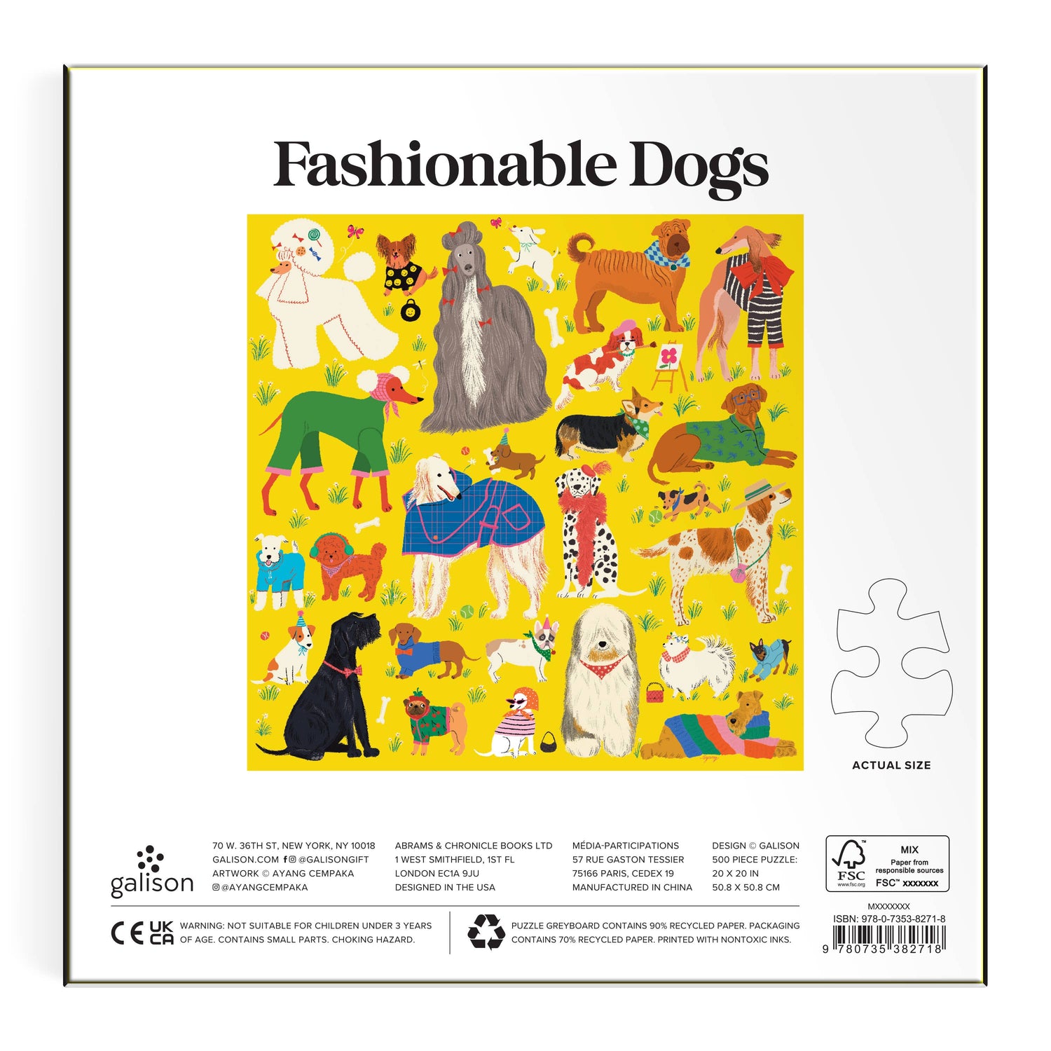 Galison: Fashionable Dogs 500 Piece Puzzle
