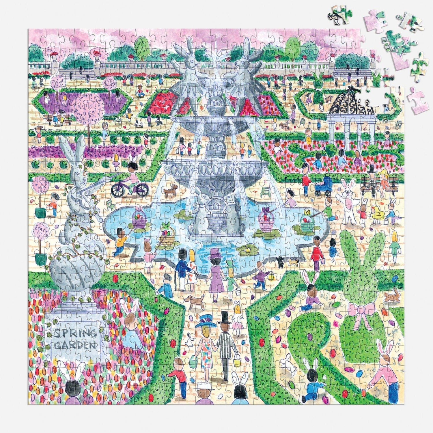 Galison: Michael Storrings Spring Egg Hunt 500 Piece Puzzle