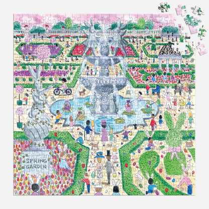 Galison: Michael Storrings Spring Egg Hunt 500 Piece Puzzle
