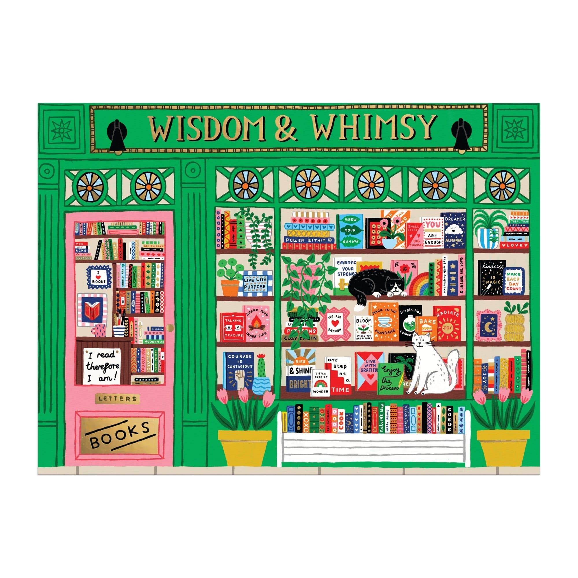 Galison: Wisdom &amp; Whimsy Bookshop 1000 Piece Foil Puzzle