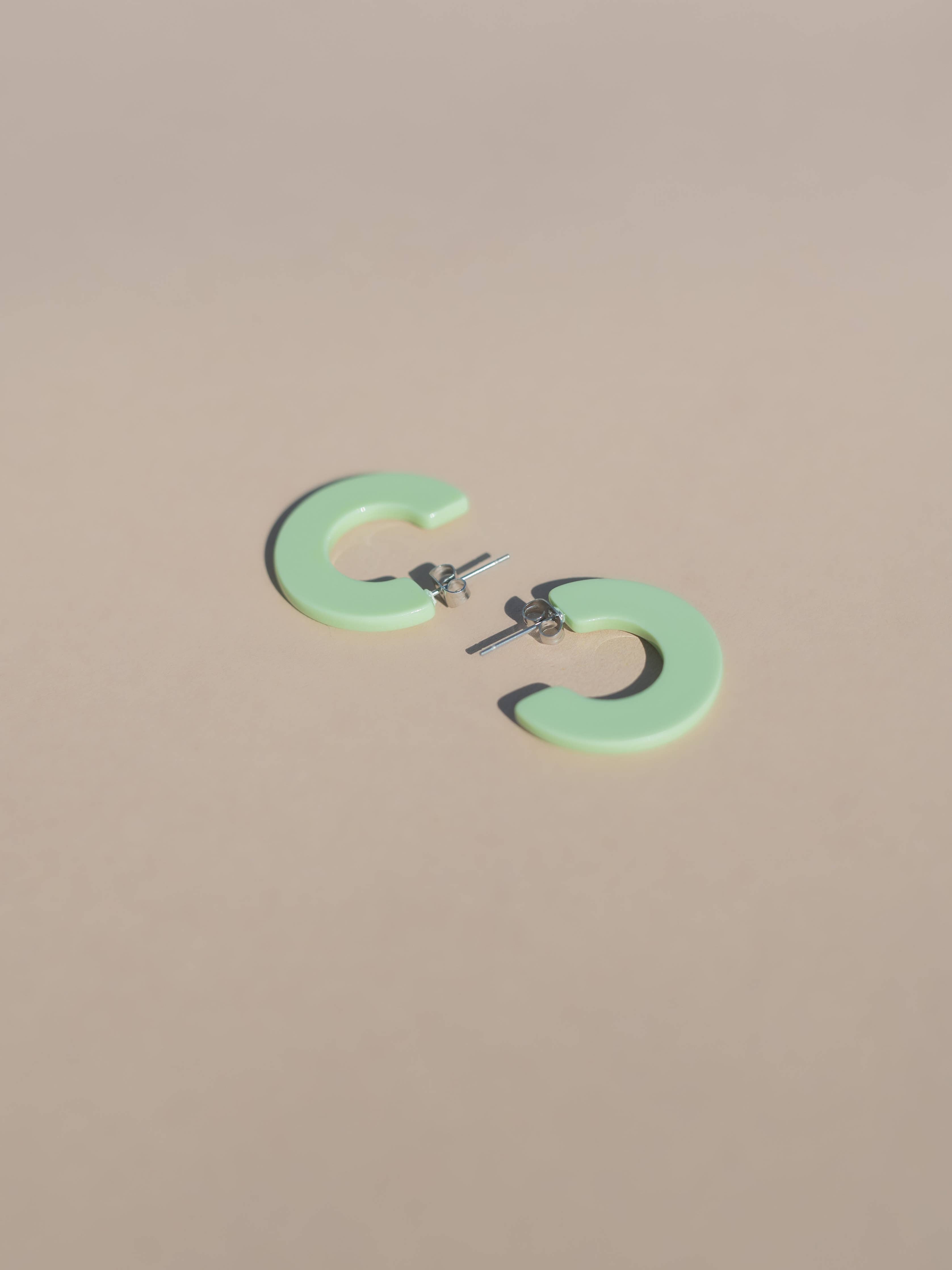 Green Hoop Earrings: Ray, Kiwi