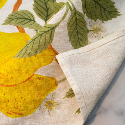 Pear Orchard 100% Linen Tea Towel