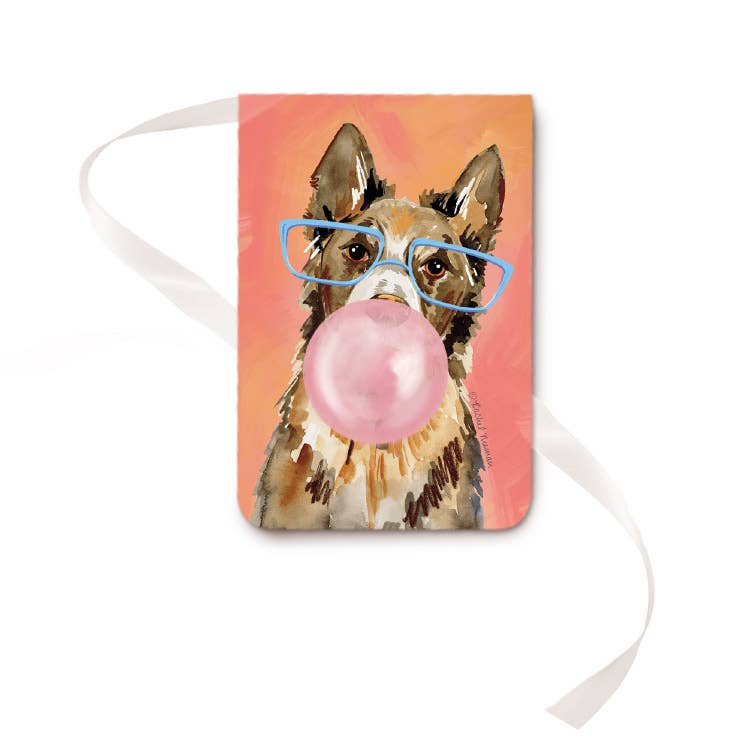 Puppy Bubble Bike Ribbon Bookmark