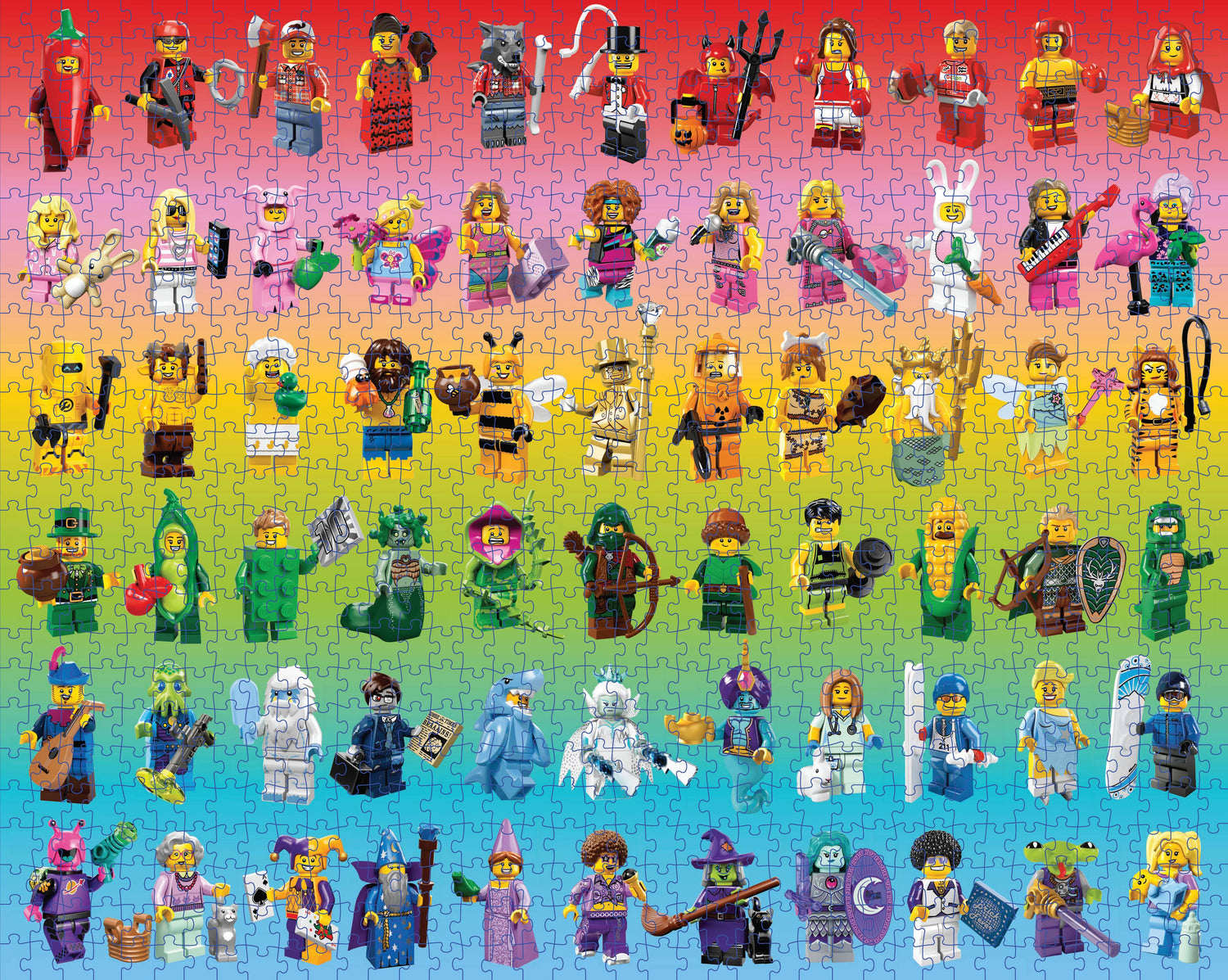 LEGO: Minifigure Rainbow 1000 Piece Puzzle