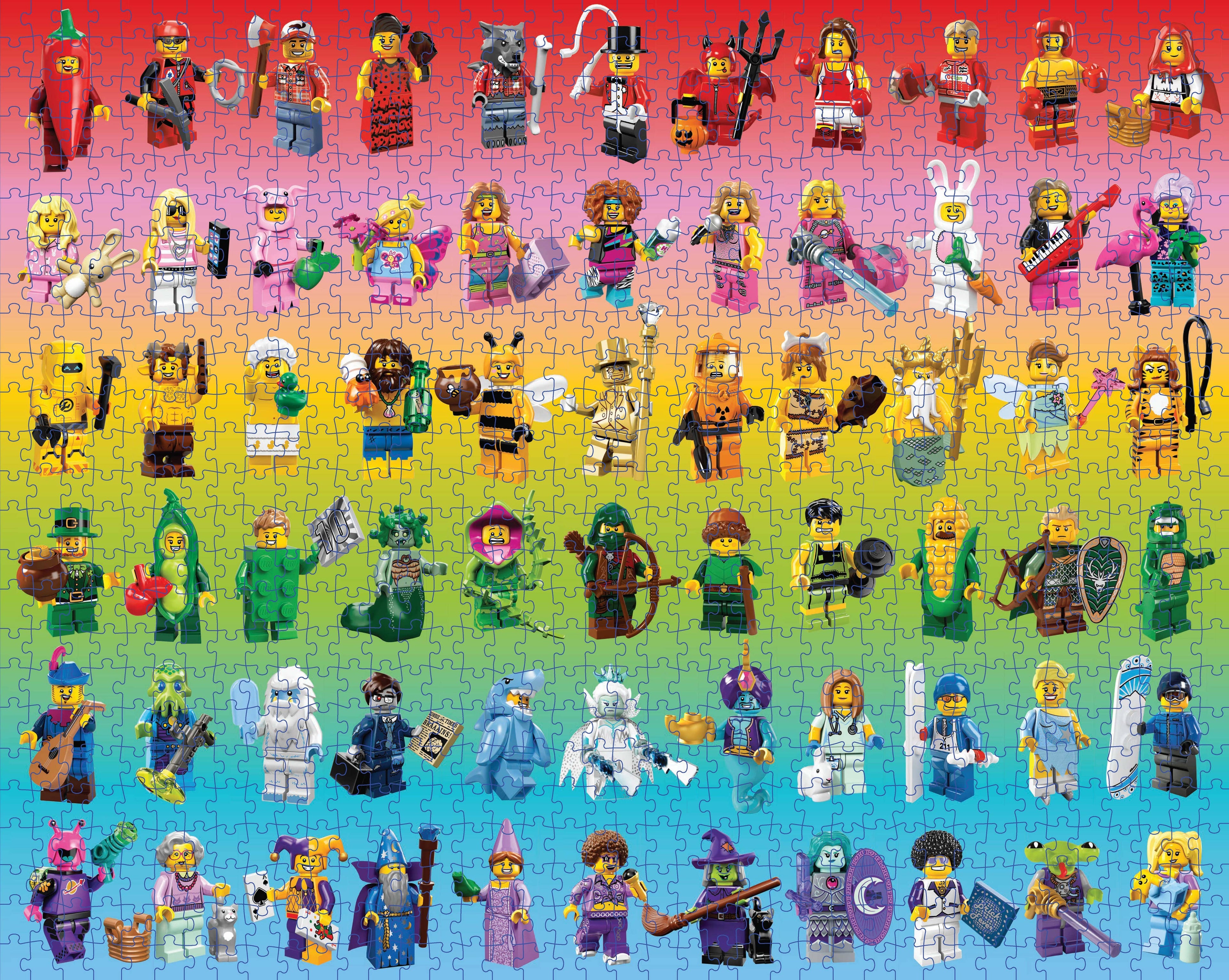 LEGO: Minifigure Rainbow 1000 Piece Puzzle