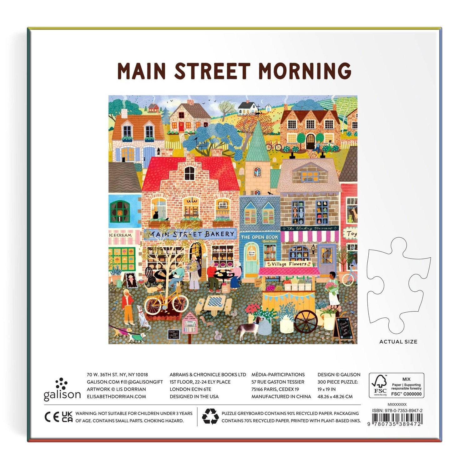 Galison: Main Street Morning 300 Piece Puzzle