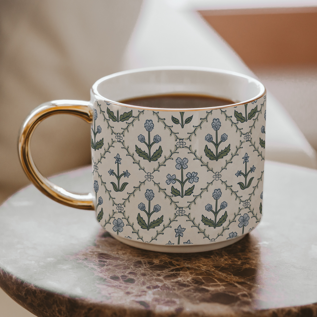 Sweet Water: Floral Quilt Coffee Mug
