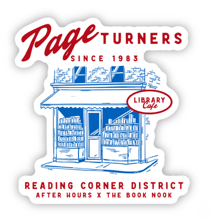 Page Turners Library Cafe Sticker