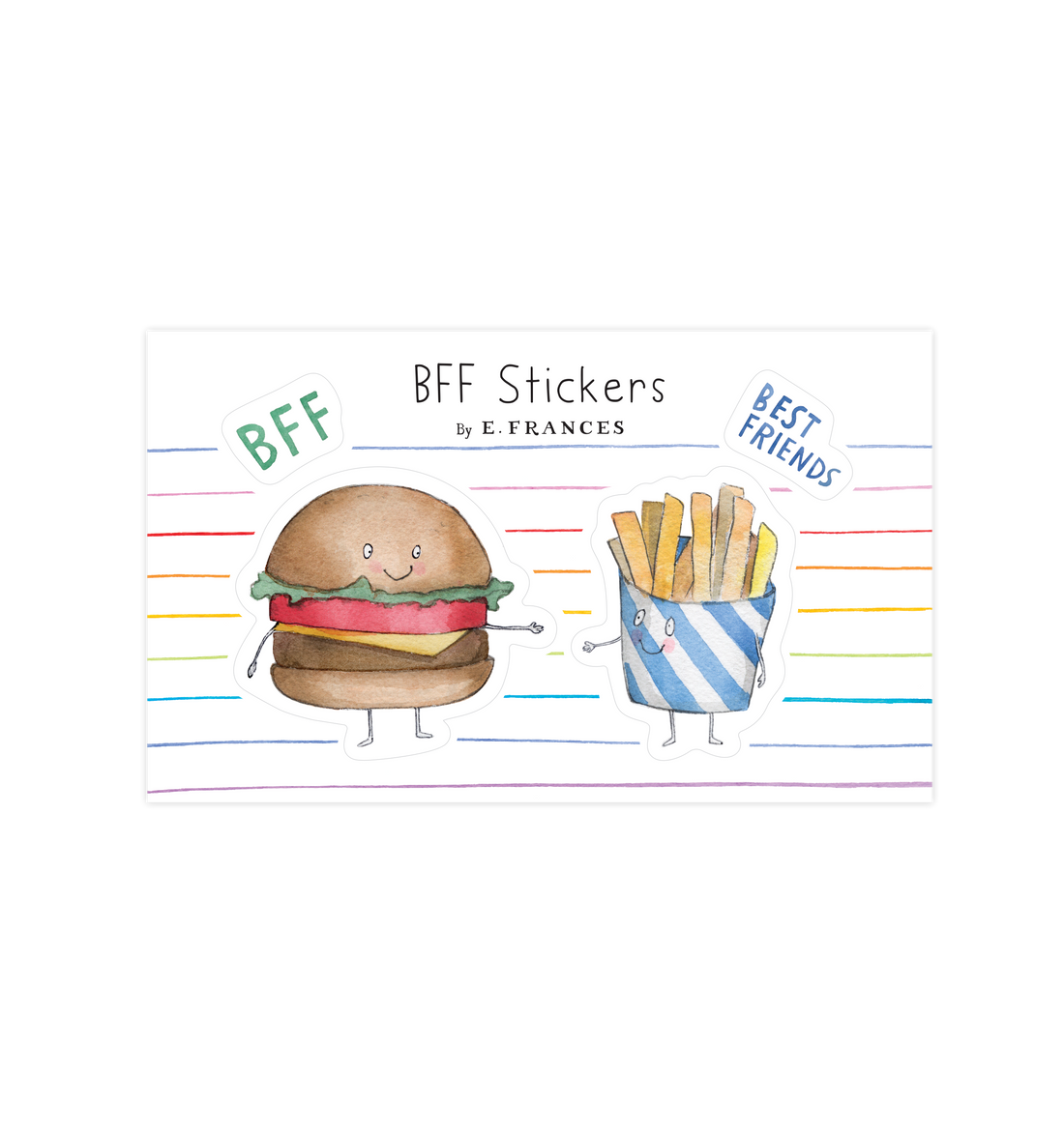 BFF Burger and Fries Sticker Sheet