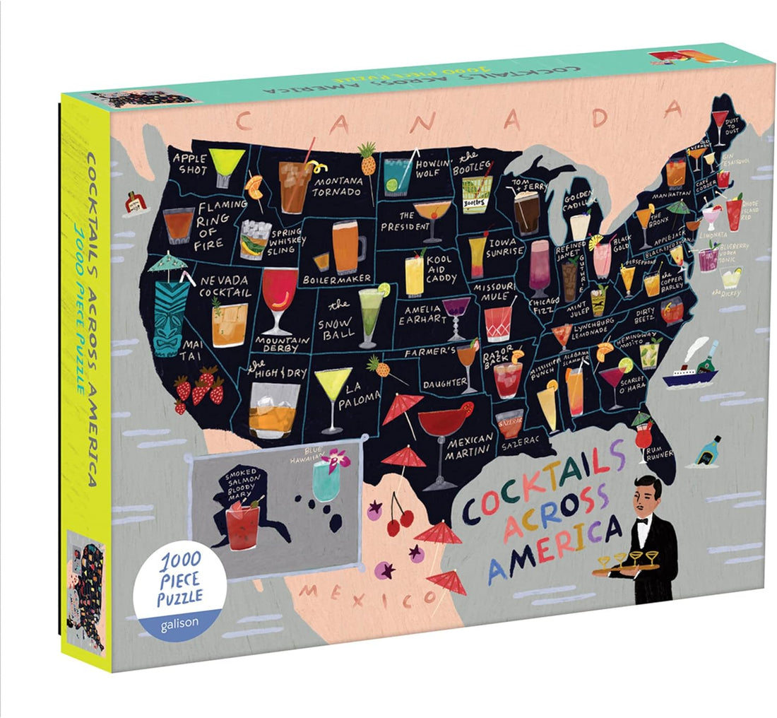 Cocktail Map Of The USA 1000 Piece Puzzle