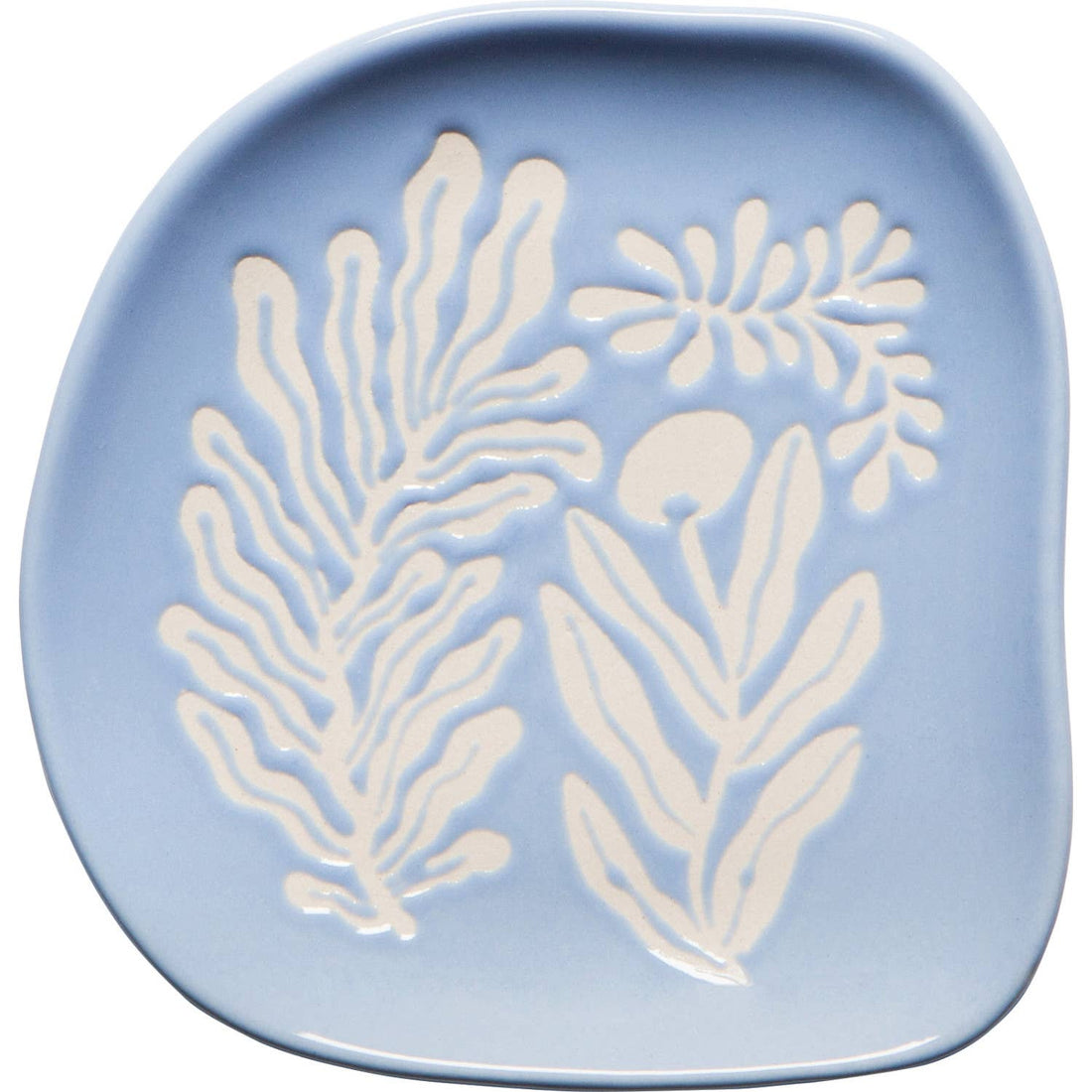 Entwine Imprint Blue Trinket Stoneware Tray