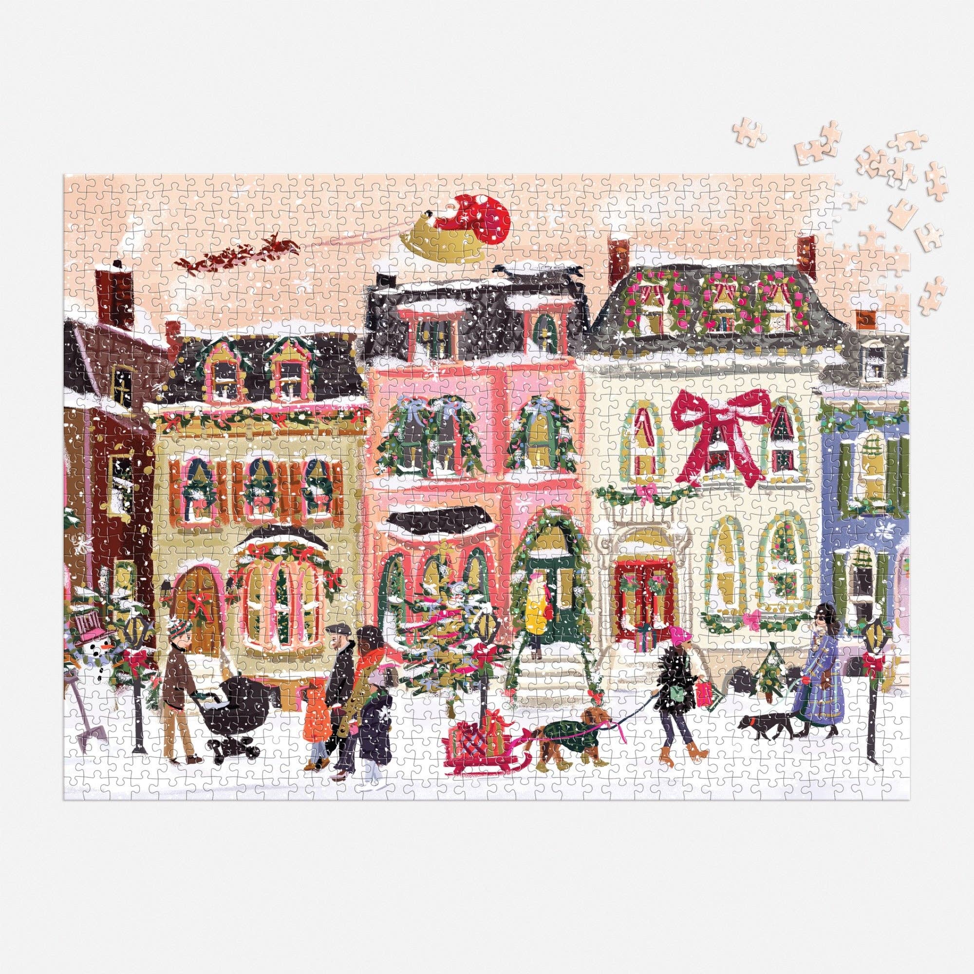 Snow Fall On Main Street 1,000 Piece Puzzle