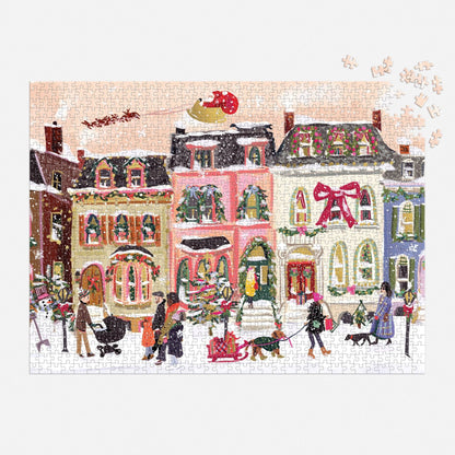 Snow Fall On Main Street 1,000 Piece Puzzle
