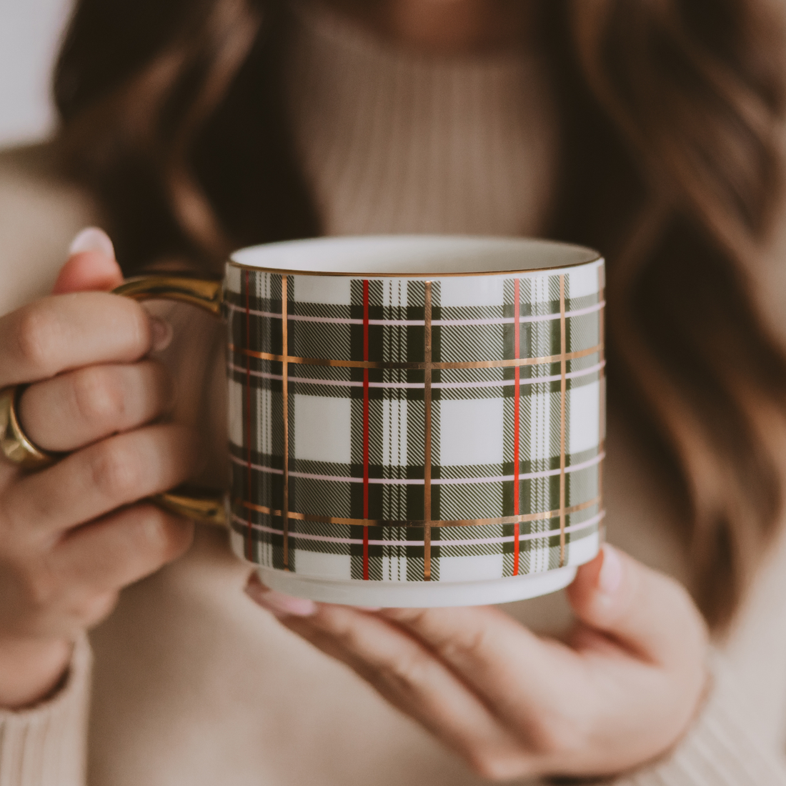 Sweet Water: Green Plaid Coffee Mug