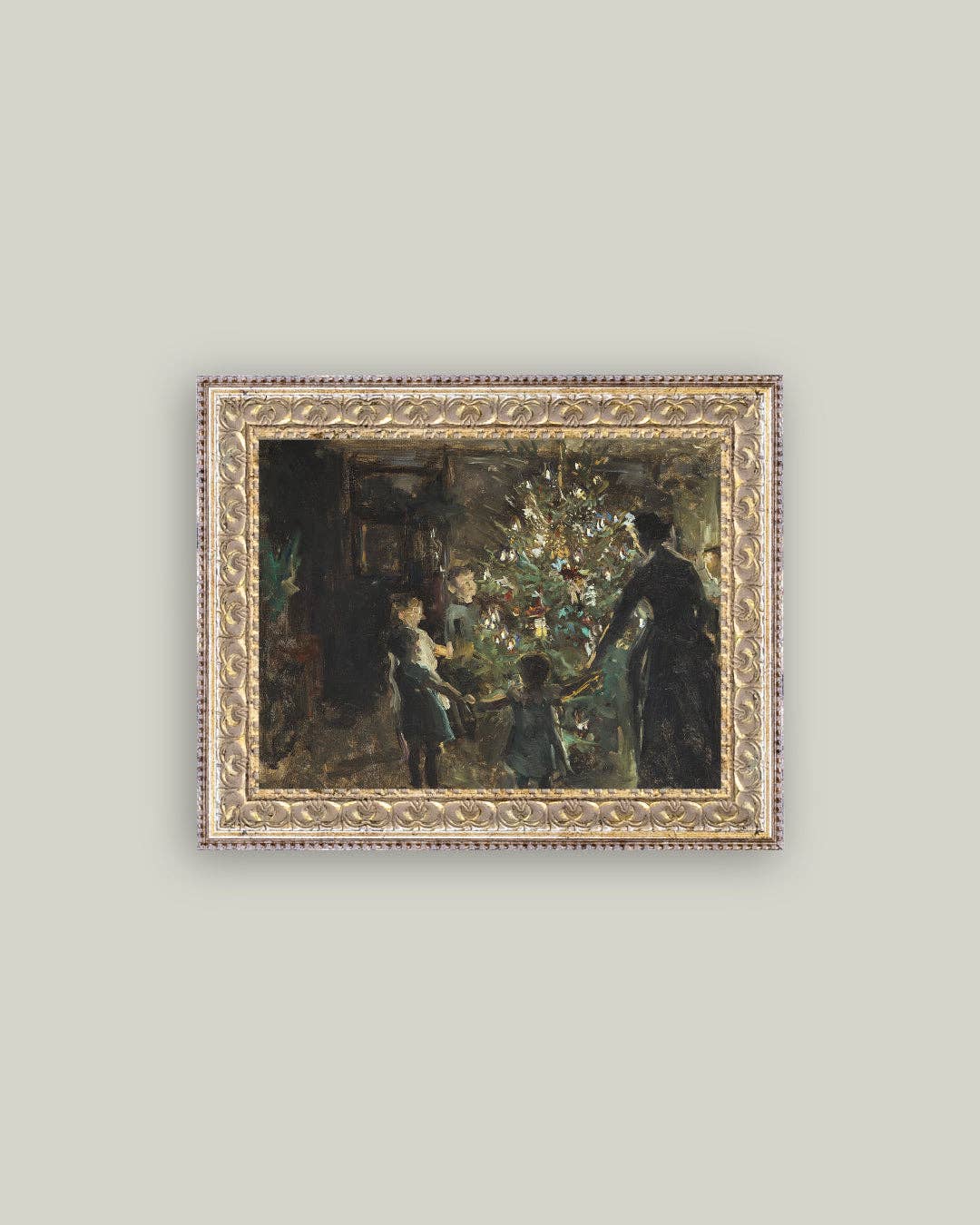 Gather Around the Tree 8&quot; X 10&quot; Framed Antique Art