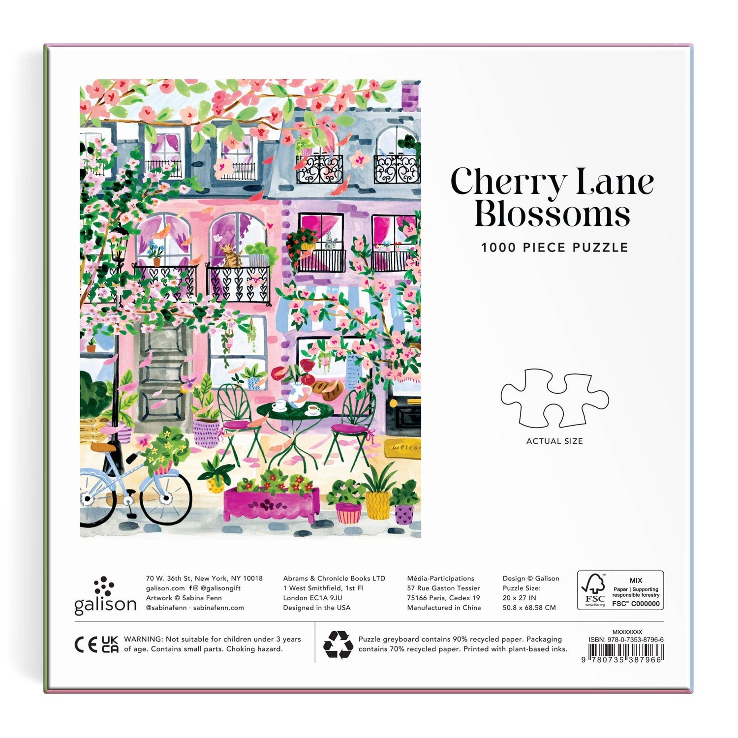 Galison: Cherry Lane Blossoms 1000 Piece Puzzle