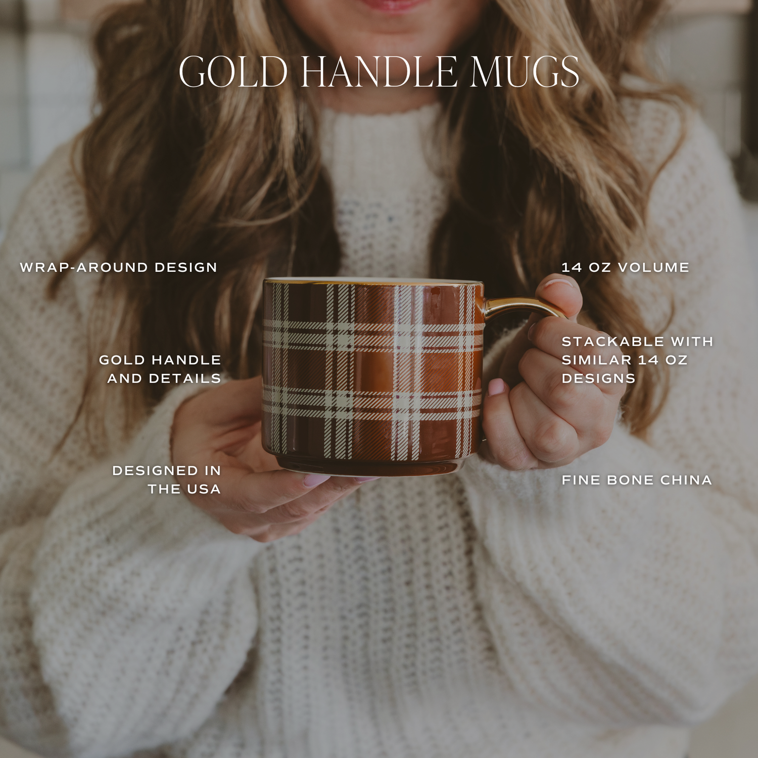 Sweet Water: Brown Plaid Coffee Mug