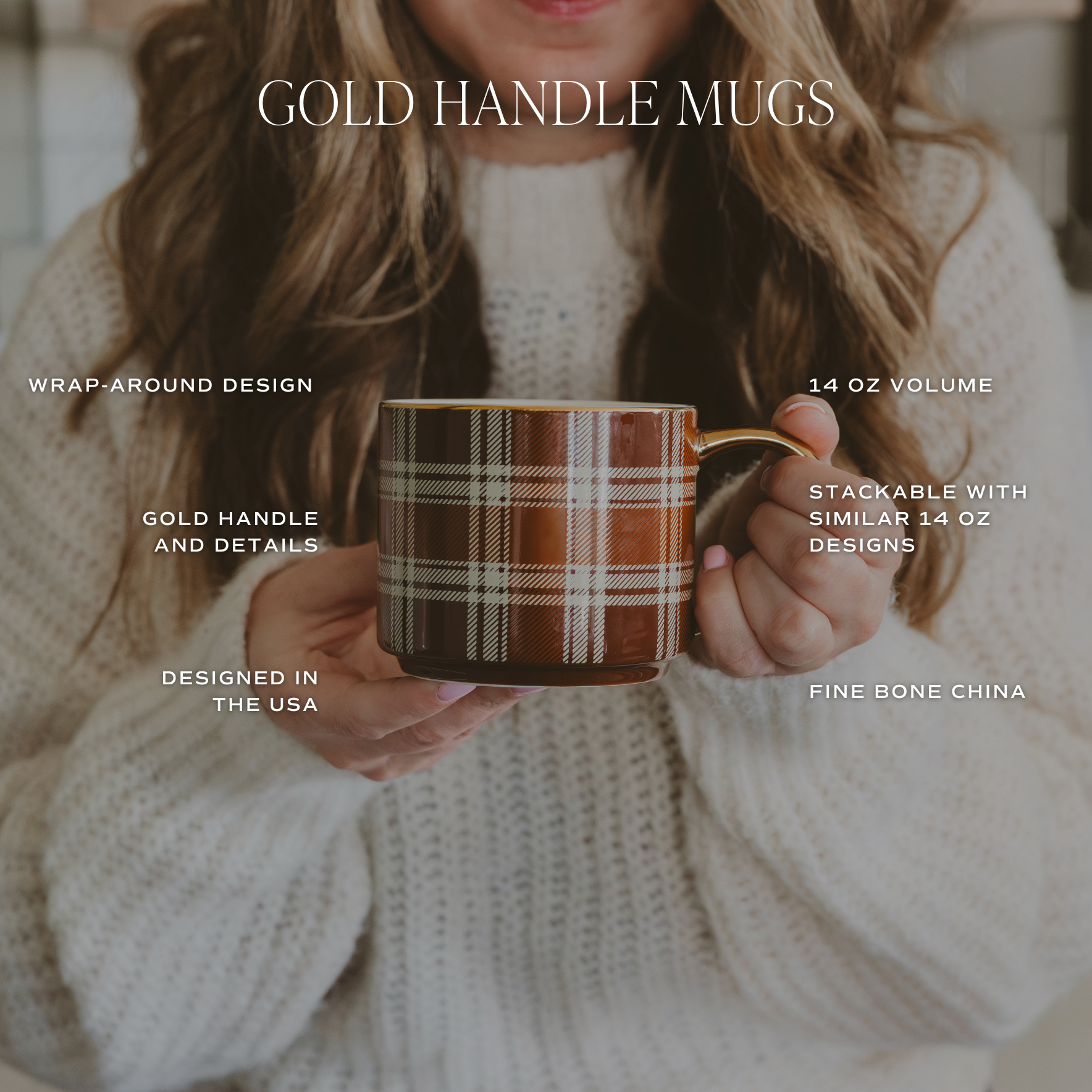 Sweet Water: Brown Plaid Coffee Mug