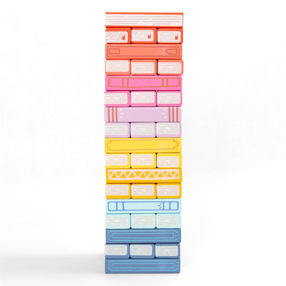 Tumbling Book Stack - Wooden Block Stacking &amp; Balance Game