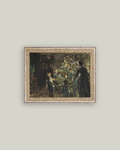 Gather Around the Tree 8&quot; X 10&quot; Framed Antique Art