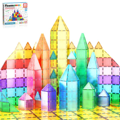 PicassoTiles 61pc Magnetic Tile Building Set