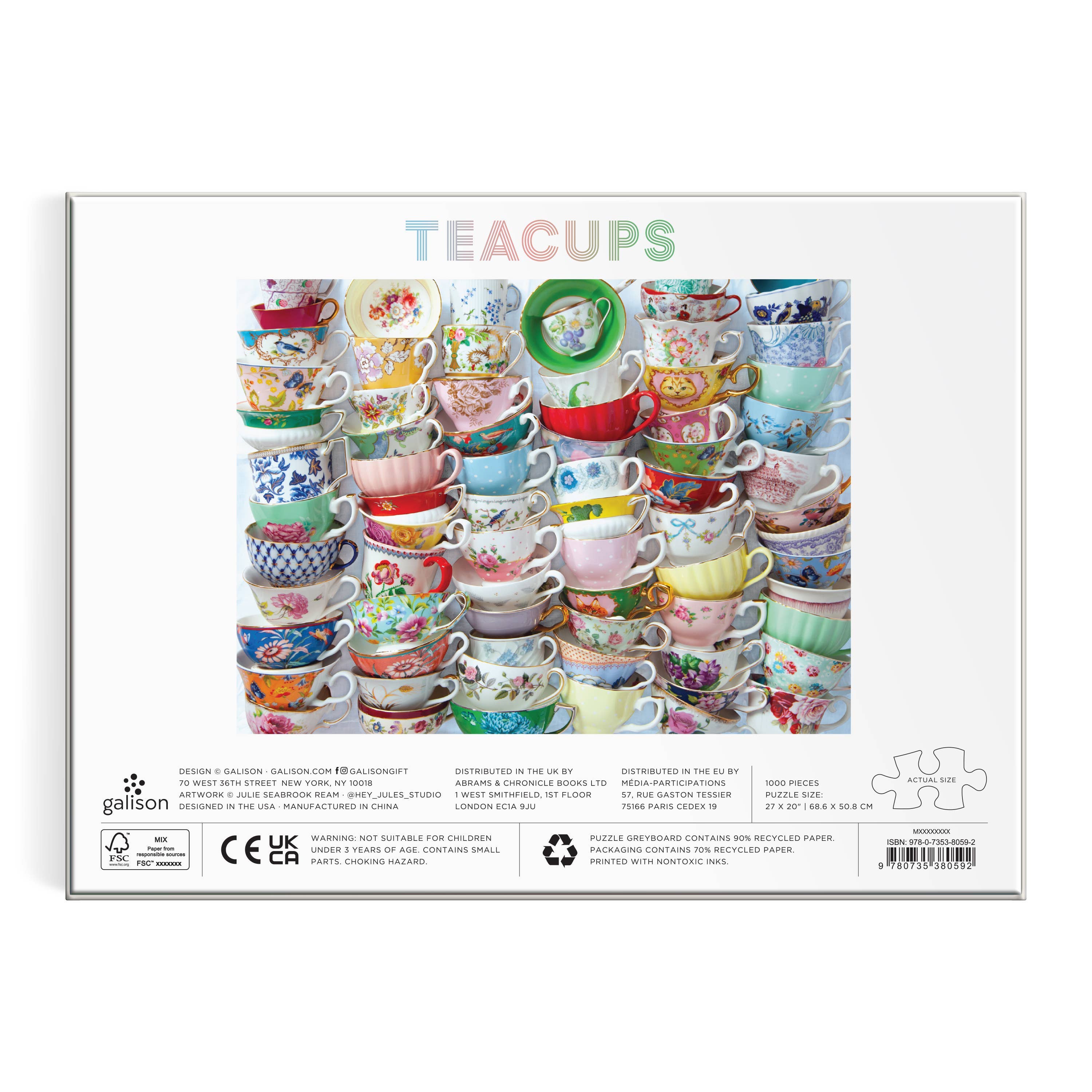 Galison Teacups 1000 Piece Puzzle