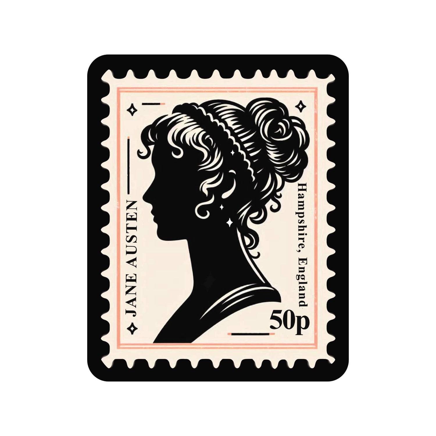 Jane Austen Stamp Sticker