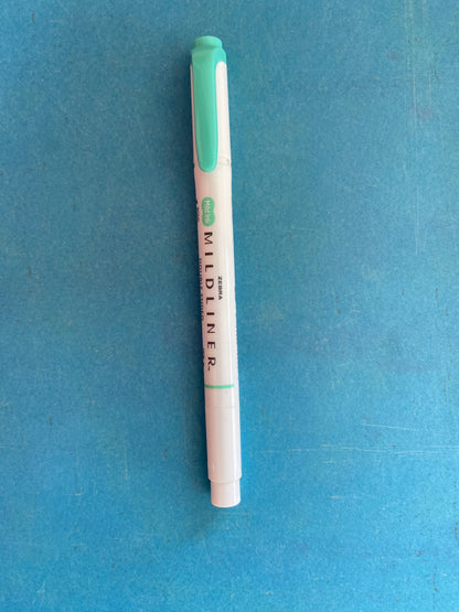 Zebra Mildliner Double-Ended Highlighter: Blue Green