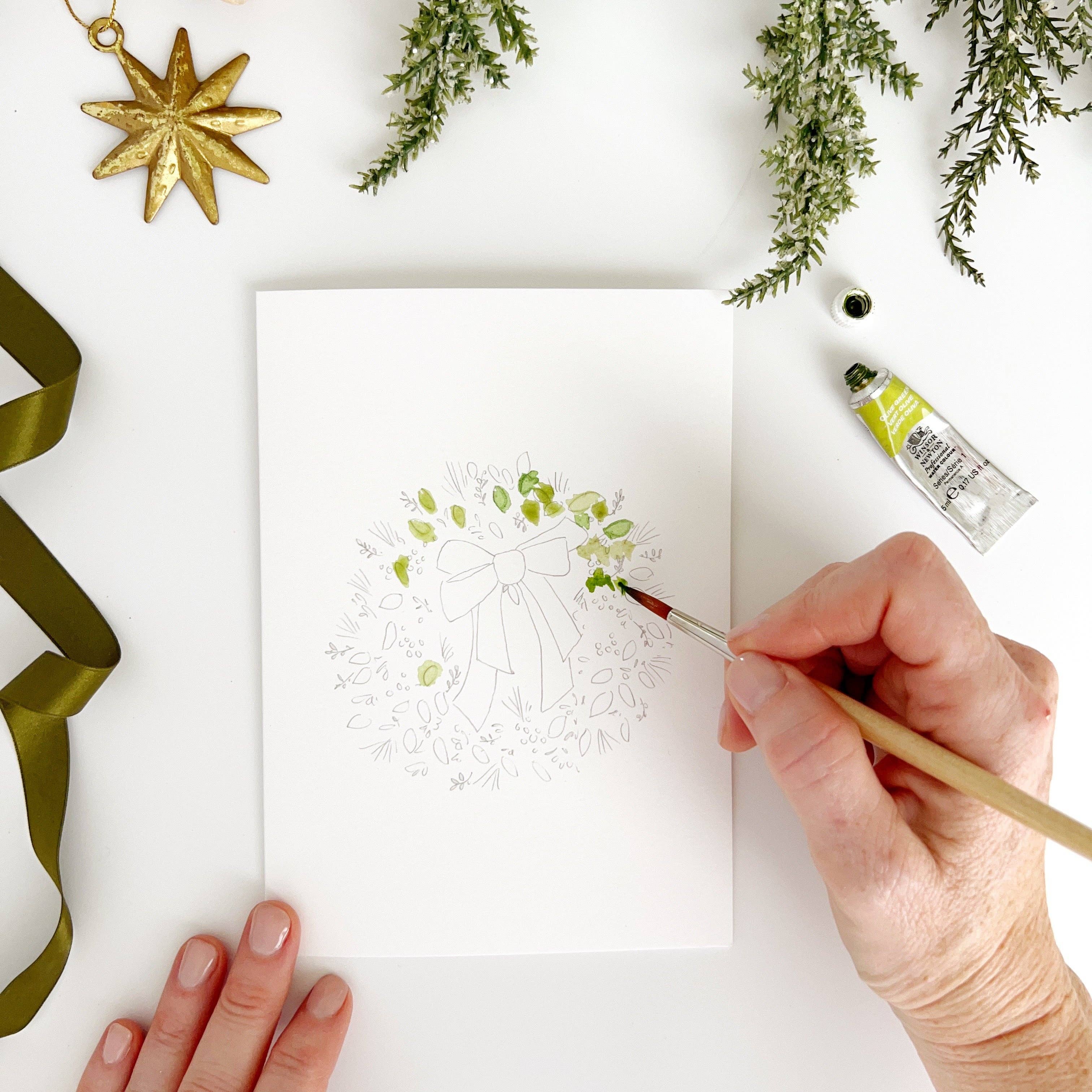 Emily Lex: Wreaths Paintable Notecards