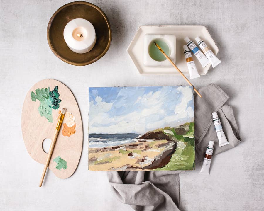 Seashore Path Painting Kit, Impressionist Painting Kit