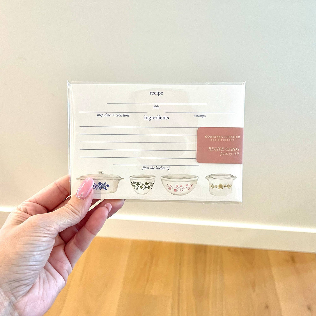 Pyrex-Inspired Kitchenware Recipe Cards