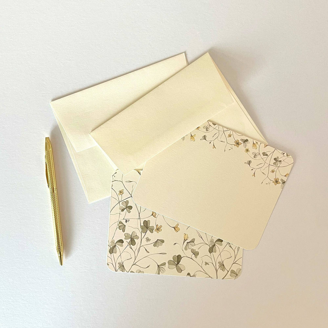 Yellow Wood Sorrel Stationery &amp; Envelopes